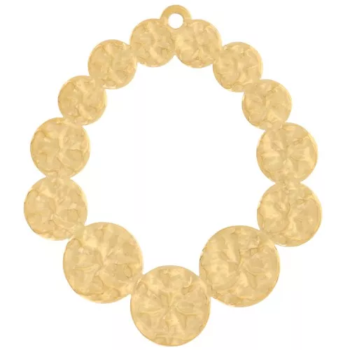 Pendenti goccia irregolare m 41x36 mm - Acciaio inossidabile 316L placcato oro x2