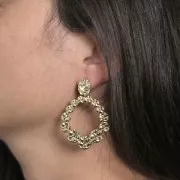 Pendenti goccia irregolare m 41x36 mm - Acciaio inossidabile 316L placcato oro x2