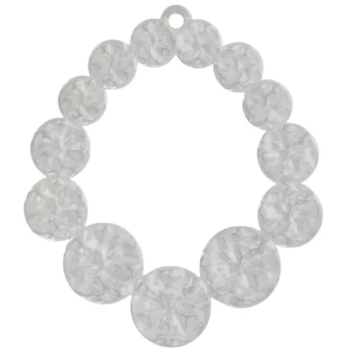 Pendenti goccia irregolare martellato 41x36 mm - Acciaio inossidabile 316L x2