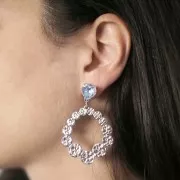 Pendenti goccia irregolare martellato 41x36 mm - Acciaio inossidabile 316L x2