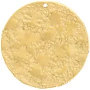 Pendente rotondo martellato 25,5 mm - Acciaio inossidabile 316L dorato x1