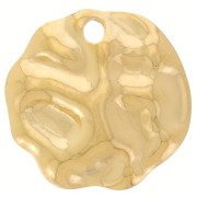 Petondo irregolare Pendente martellato da 19mm - Acciaio inox dorato 304L x1