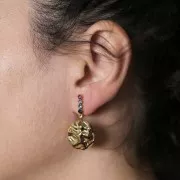 Petondo irregolare Pendente martellato da 19mm - Acciaio inox dorato 304L x1