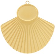 Pendente etnico plissettato di 27x28 mm per cabochon di 10x8mm Acciaio inox 316L