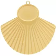 Pendente etnico plissettato di 27x28 mm per cabochon di 10x8mm Acciaio inox 316L