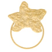 Pendente destella marina e diamante martellato 29x23mm - Acciaio inox 304L dorato