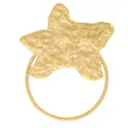 Pendente destella marina e diamante martellato 29x23mm - Acciaio inox 304L dorato