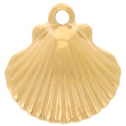 Ciondolo conchiglia 16x15 mm - Acciaio inossidabile 304 dorato x1