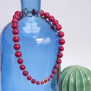 Perline in resina trasparente 6 mm - Rosa marmorizzato x20