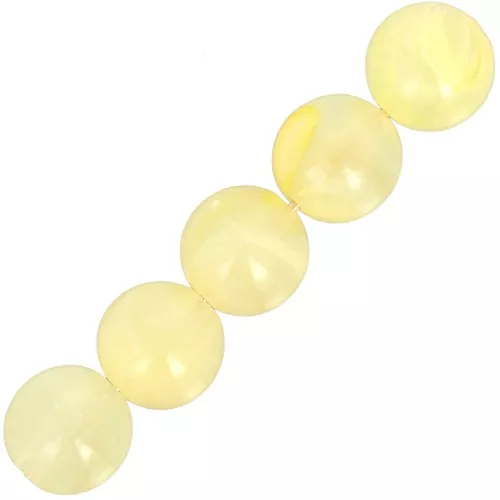 Perle di resina trasparente 6 mm - Giallo chiaro marmorizzato x20