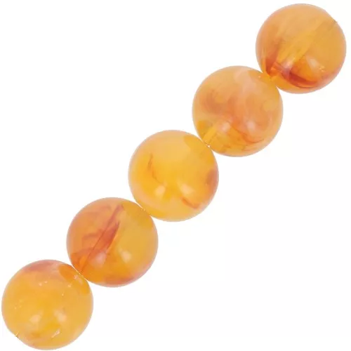 Perle di resina traslucida 6 mm - Albicocca marmorizzata x20