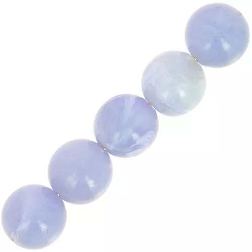 Perline di resina opaca 6 mm - Grigio ghiacciaio marmorizzato x20