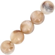 Perla di resina opaque 6 mm - Beige - Marrone marmorizzato x20|raw }}