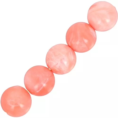 Perle di resina opaca 6 mm - Corallo marmorizzato x20