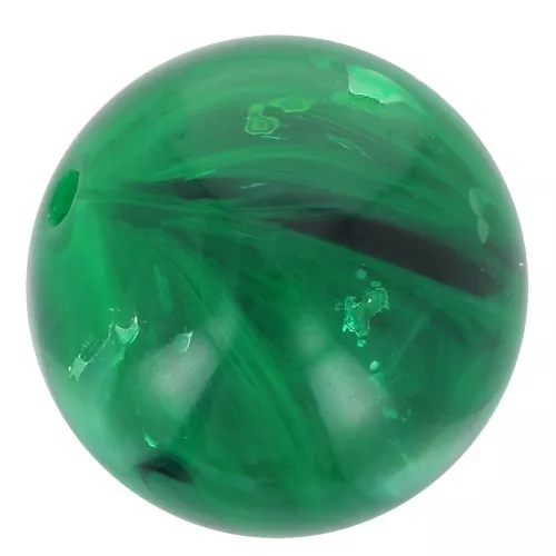 Perline in resina trasparente 8 mm - Verde scuro marmorizzato x10