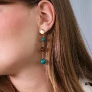 Perle di resina opaca 10 mm - Corallo marmorizzato x8