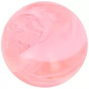 Perle di resina trasparente 12 mm - Rosa marmorizzato x6