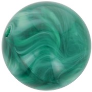 Perle di resina trasparente 12 mm - Verde bottiglia marmorizzato x6