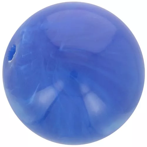 Perle di resina opaca 12 mm - Blu reale marmorizzato x6
