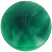 Cabochon rotondo in resina trasparente 14 mm - Verde bottiglia marmorizzato x1