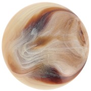 Cabochon rotondo da 14 mm in resina opaca - Beige - Marrone marmorizzato x1