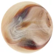 Cabochon tondo opaque in resina 14 mm - Beige - Marrone marmorizzato x1