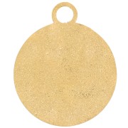 Ciondolo rotondo martellato con diamante 16 mm - Acciaio inox 316L dorato x1|raw }}