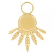 Ciondolo etnico testurizzato 13x10mm per cabochon da 4mm Acciaio inox 316L x1