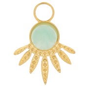 Ciondolo etnico testurizzato 13x10mm per cabochon da 4mm Acciaio inox 316L x1