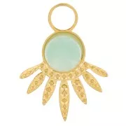 Ciondolo etnico testurizzato 13x10mm per cabochon da 4mm Acciaio inox 316L x1