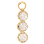 Ciondolo 11x3 mm con 3 ossidi di zirconio - Acciaio inossidabile 304L dorato x1