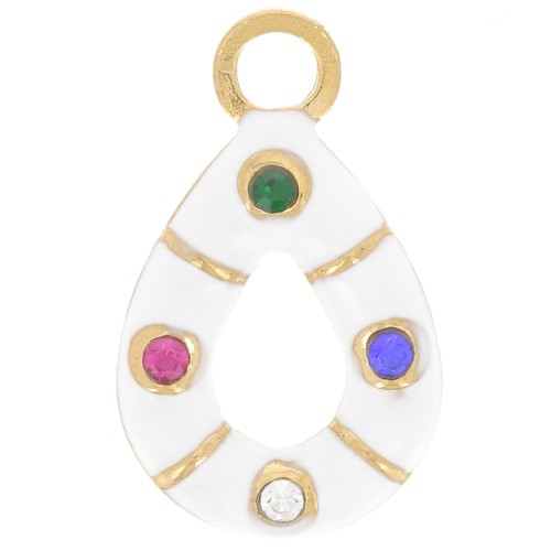 Ciondolo a goccia 16x10 mm - Acciaio inossidabile 304L dorato