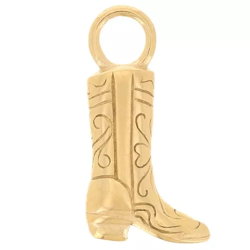 Ciondolo per stivali da cowboy 16x8 mm - Acciaio inossidabile 304L dorato x1