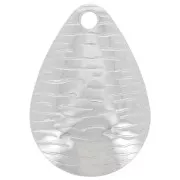 Ciondolo a goccia striata 16x11 mm - Acciaio inossidabile 304L x1