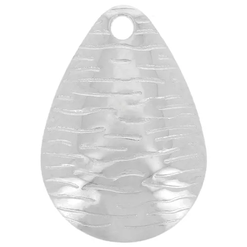 Ciondolo a goccia striata 16x11 mm - Acciaio inossidabile 304L x1