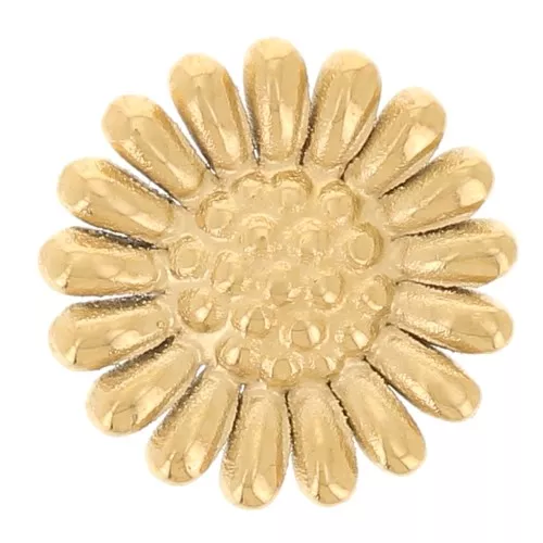 Elemento fiore da 7 mm - Motivo a margherita - Acciaio inossidabile 304L dorato x1