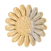 Elemento fiore da 7 mm - Motivo a margherita - Acciaio inossidabile 304L dorato x1