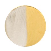 Elemento rotondo da incollare 7,5 mm - motivo Sole - Acciaio inox 304L dorato x1