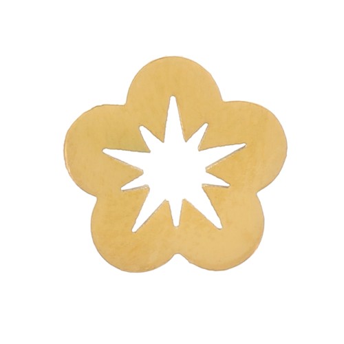 Elementi fiori da 6 mm - Acciaio inox 316L dorato x5