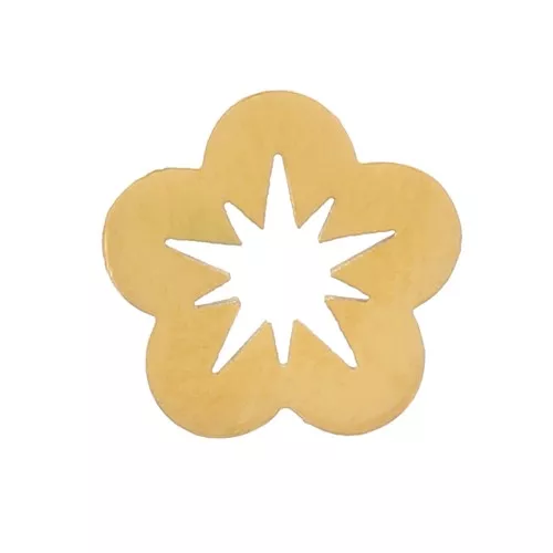 Elementi fiori da 6 mm - Acciaio inox 316L dorato x5