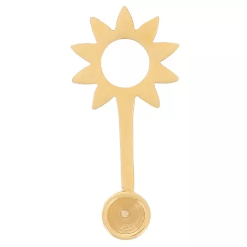 Ciondolo sole 14x6,5mm per cabochon da 2,2mm - Acciaio inox 316L dorato x1