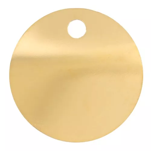 Zecchini rotondi da 10 mm - Acciaio inossidabile 316L dorato x4