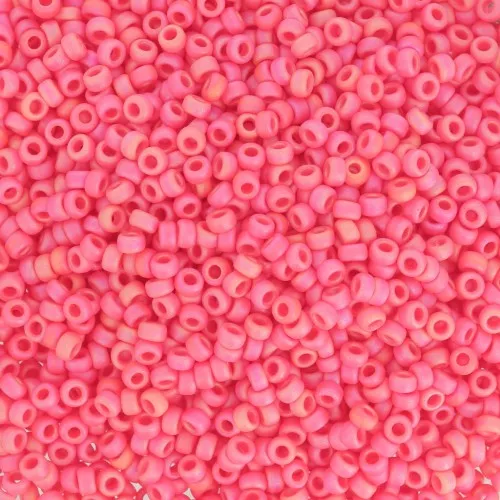 Rocaille Miyuki 15/0 407FR - Mat Opaque Vermillion Red AB x8g