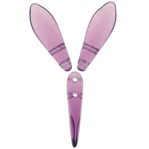 Daghe in vetro 5x16 mm - Ametista x50