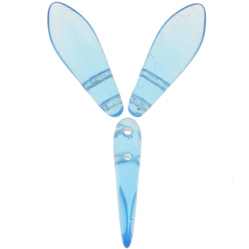 Daghe in vetro 5x16 mm - Acquamarina x50