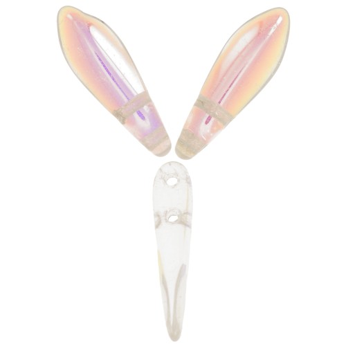 Daghe in vetro 5x16 mm - Crystal AB x50