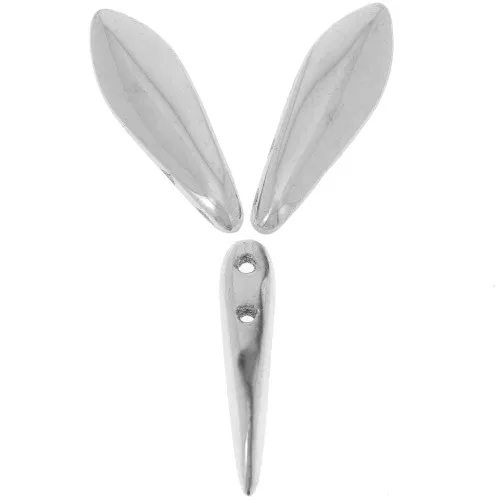 Daghe in vetro 5x16 mm - Argento x50