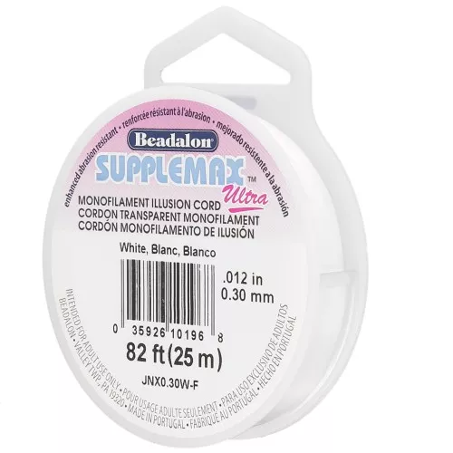 Filo di nylon invisibile - illusion cord Supplemax Ultra 0,30 mm - Bianco x25m
