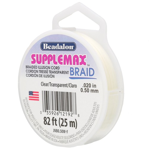 Filo di nylon invisibile - illusion cord Supplemax Braid 0,50mm - Trasparente x25m