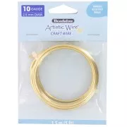 Filo di ottone Artistic Wire 2,5 mm - grezzo con trattamento anti-ossidazione x 1,5 m